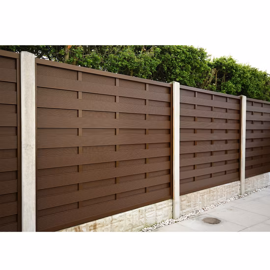 DIY Home WPC Fence Aluminium Post Composite Wood Waterproof UV Resistant Outdoor Garden Wood Fencing Panels