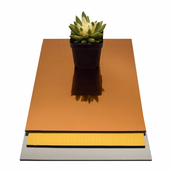 Rose Gold Mirror ACP Aluminum Composite Panel with Unbreakable Core