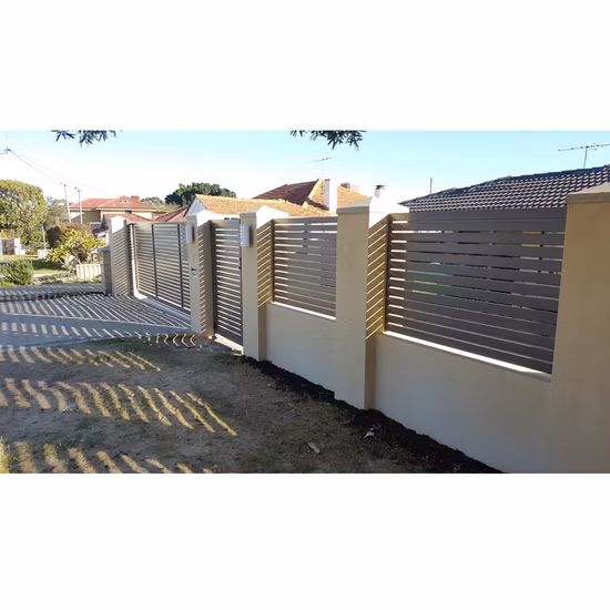 DIY Home WPC Fence Aluminium Post Composite Wood Waterproof UV Resistant Outdoor Garden Wood Fencing Panels